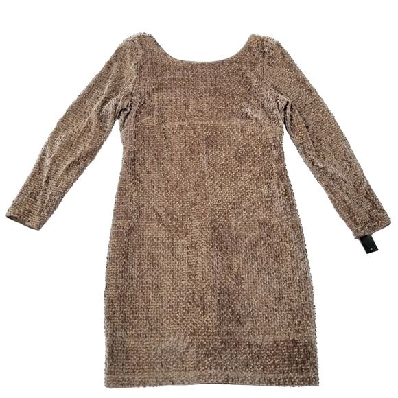 Sequin Cocktail Dress Leslie Fay Plus Size 14 Brown Velvet Metallic Evening NWT - Picture 9 of 9